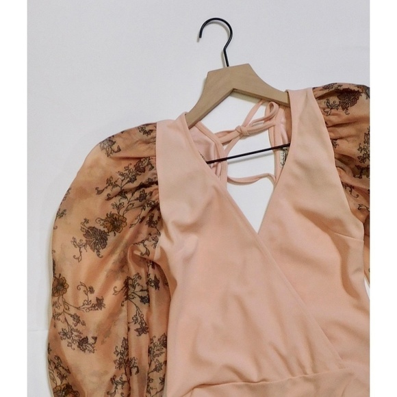 FREE PEOPLE Intimately Floral Puff Sleeve Puff-ect Bodysuit Romantic X-Small - Picture 4 of 15